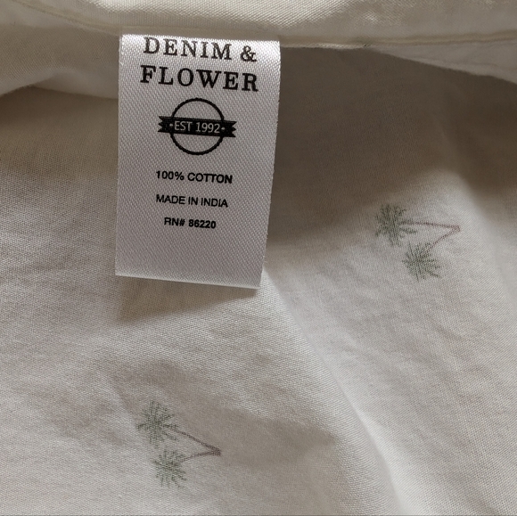 Denim & Flower Ricky Singh Summer Short Sleeve Shirt Men's Size L - Picture 3 of 6